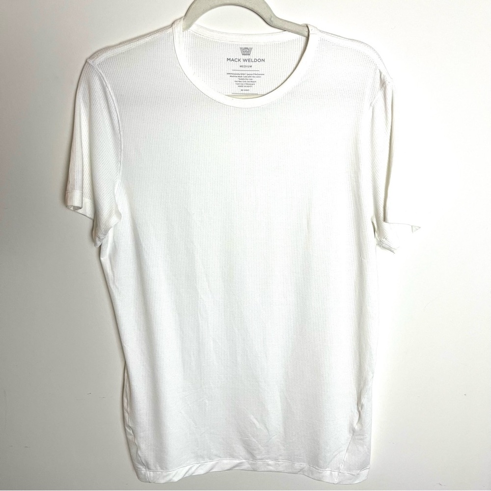 Mack Weldon Shirt M White Short Sleeve Crew Neck Casual Sporty